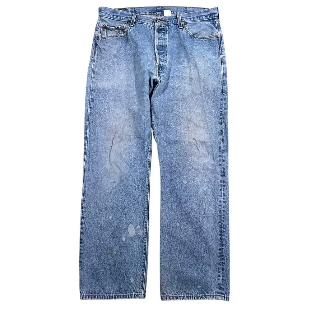 Vintage Y2K Levi’s 501xx Jeans 35x31 Faded Distressed Button Fly Light Wash